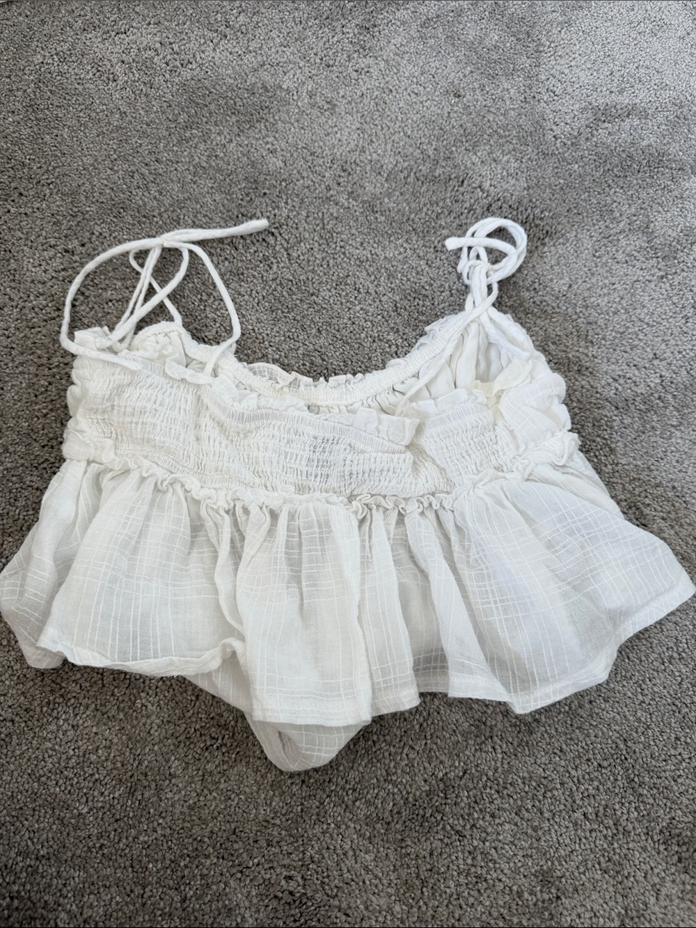 Princess Polly White Smocked Tie-Strap Camisole - Picture 3 of 3